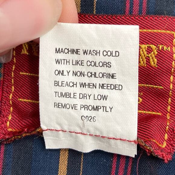 Vintage Rustler Blue Red Green Plaid XLong Tails Pearl Snap Western Shirt Top - Picture 4 of 9